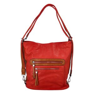 Dámská praktická koženková kabelka/batoh Frankie,  červená