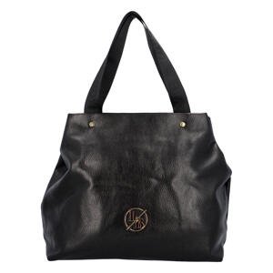 Velká koženková dámská taška Fushia, černá