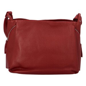 Praktická kožená dámská kabelka Marcella, červená