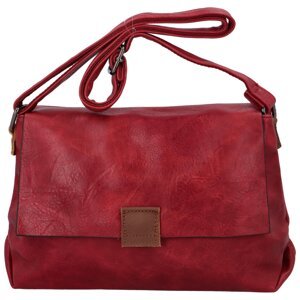 Trendová dámská koženková taška přes rameno Finola, tmavě červená