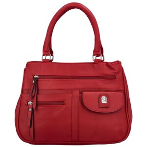 Trendy dámská koženková kabelka do ruky Regina, červená