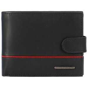 Pánská kožená peněženka na šířku Vimax Wyatar, černo/červená