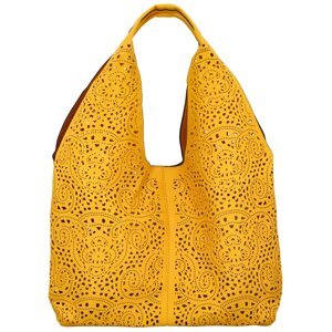 Trendy dámská koženková kabelka Riona, žlutá