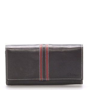 Dámská kožená peněženka černo/červená - Delami Lestiel