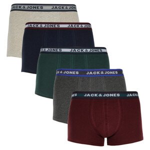 5PACK pánské boxerky Jack and Jones vícebarevné (12165348) XXL