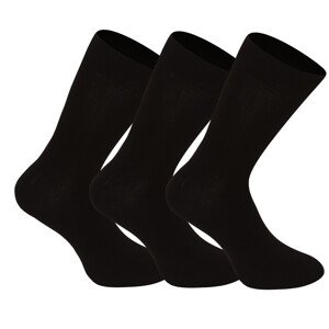 3PACK ponožky Nedeto vysoké bambusové černé (3NDTP001) L