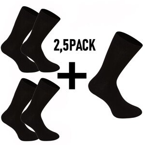 2,5PACK ponožky Nedeto vysoké bambusové černé (2,5NDTP001) S