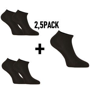 2,5PACK ponožky Nedeto nízké bambusové černé (2,5NDTPN001) XL