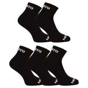 5PACK ponožky Nedeto kotníkové černé (5NDTPK001-brand) XL