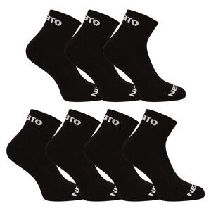 7PACK ponožky Nedeto kotníkové černé (7NDTPK001-brand) S