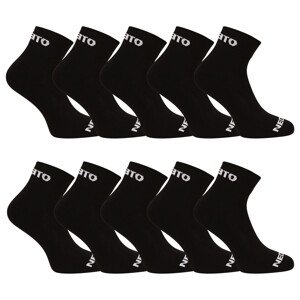 10PACK ponožky Nedeto kotníkové černé (10NDTPK001-brand) M