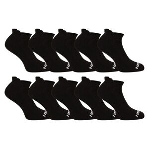 10PACK ponožky Nedeto nízké černé (10NDTPN001-brand) M