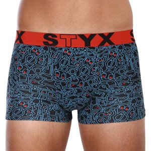 Pánské boxerky Styx art sportovní guma nadrozměr doodle (R1256) 4XL