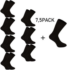 7,5PACK ponožky Nedeto vysoké bambusové černé (75NP001) S