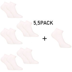5,5PACK ponožky Nedeto nízké bambusové bílé (55NPN100) S