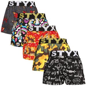 5PACK Dětské trenky Styx art sportovní guma vícebarevné (5BJ1182492) 6-8 let