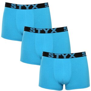 3PACK pánské boxerky Styx sportovní guma světle modré (3G1169) XXL