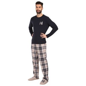 Pánské pyžamo Tommy Hilfiger s papučemi  vícebarevné v dárkovém balení (UM0UM02989 0S1) XL