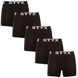 5PACK pánské boxerky Styx long sportovní guma černé (5U960) M