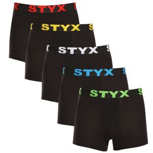 5PACK pánské boxerky Styx sportovní guma černé (5G9601) M