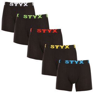 5PACK pánské boxerky Styx long sportovní guma černé (5U9601) XL