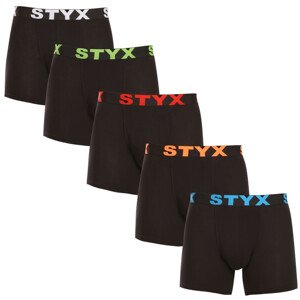 5PACK pánské boxerky Styx long sportovní guma černé (5U9602) XXL