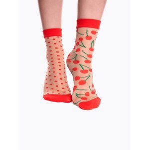 Veselé dámské silonkové ponožky Dedoles Třešně a puntíky (DRNS1041) uni