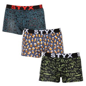 3PACK pánské boxerky Styx art sportovní guma vícebarevné (3G12672/2) XXL