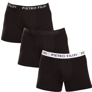 3PACK pánské boxerky Pietro Filipi černé (3BCL004) XXL