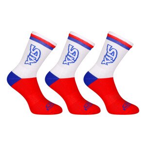 3PACK ponožky Styx vysoké červené trikolóra (3HV10444) M