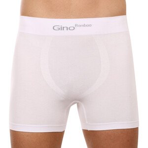 Pánské boxerky Gino bezešvé bambusové bílé (54004) S