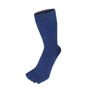 TOETOE Trekové prstové ponožky Vlněné prstové do půli lýtek - Denim modré Velikost ponožek: 44-46