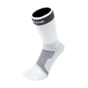 TOETOE Sportovní prstové ponožky na tenis Ankle - bílé a šedé Velikost ponožek: 35-38