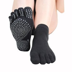 TOETOE Protiskluzové prstové ponožky na Jógu a Pilates  Sole Trainer - Černé Velikost ponožek: 39-43