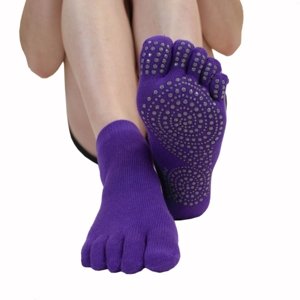 TOETOE Protiskluzové prstové ponožky na Jógu a Pilates  Sole Trainer - Purple Velikost ponožek: 35-38
