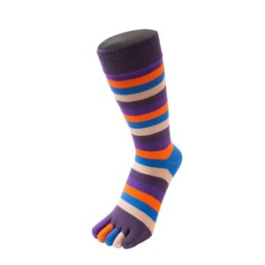 TOETOE ESSENTIAL - Prstové ponožky do půli lýtek Proužkované - Midnight Velikost ponožek: 35-46
