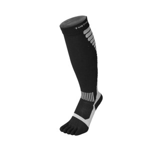 TOETOE Sportovní prstové ponožky Prstové kompresní podkolenky - Černé a šedé Velikost ponožek: 35-38
