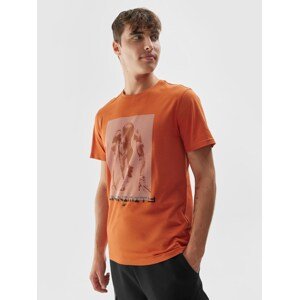 Pánské tričko regular s potiskem - oranžové