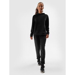 Dívčí velurové kalhoty typu jogger - černé