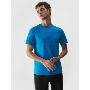 Pánské tričko z organické bavlny s potiskem - modré