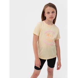 Dívčí tričko s potiskem - žluté