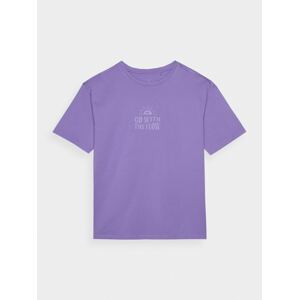 Dívčí tričko oversize s potiskem - fialové